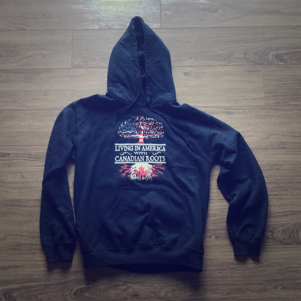 Living in America with Canadian roots hoodie